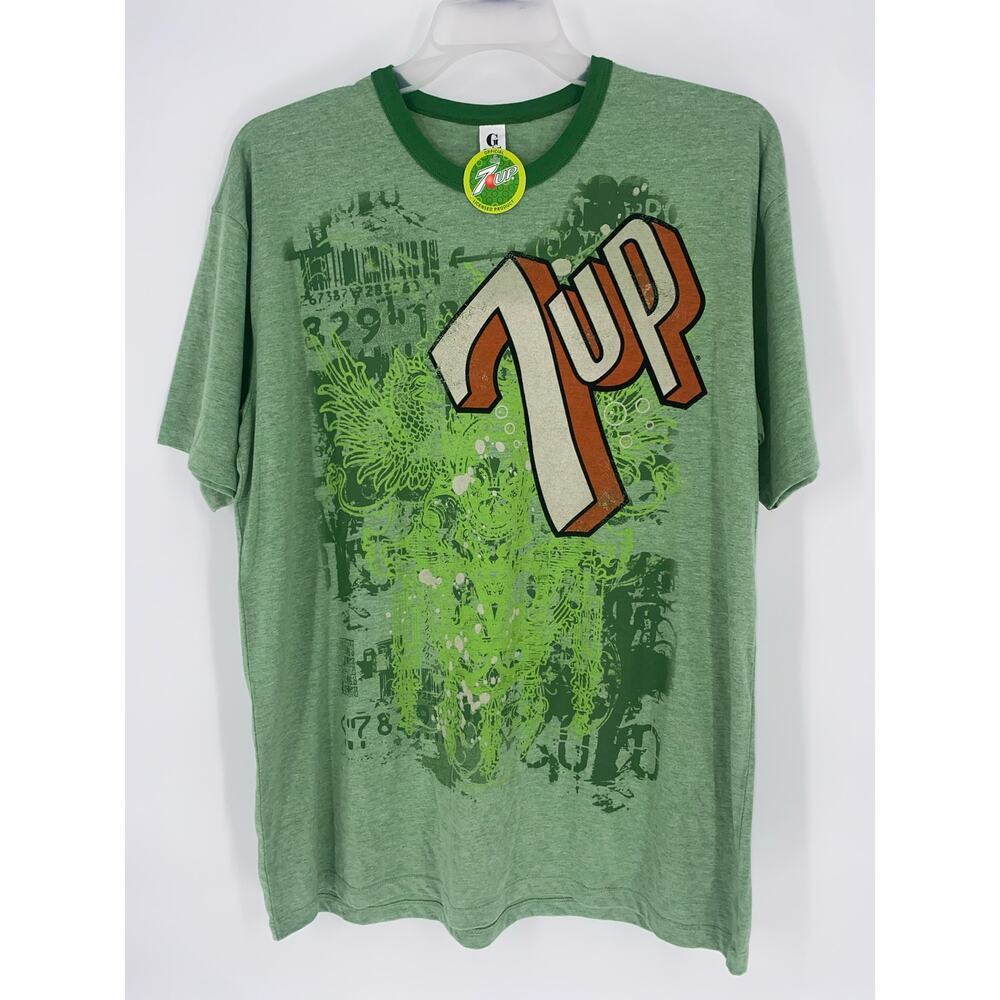 NWT Mens classic 7up‎ Ringer Tshirt